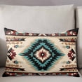 thumbnail image 3 of Boho Brown Teal Red Throw Pillow Covers, Southwestern Geometric Abstract Retro Soft Breathable Pillow Cases with Zipper for Sleeping, Queen Size Pillowcases for Couch Bed Sofa Chair 20x30 Inches, 3 of 6