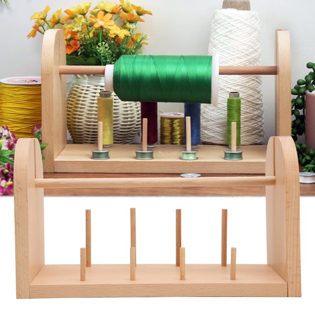 Dispensador De Hilo, Soporte De Hilo De Madera Flexible De 9 Husillos Que Ahorra Tiempo Para Hacer Ganchillo