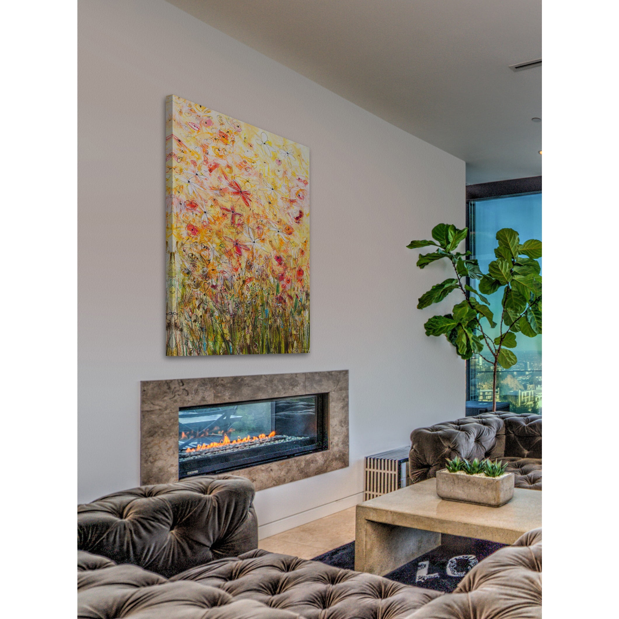 "Daisy Chain 19" Painting Print on Wrapped Canvas