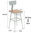 thumbnail image 3 of Hampden Furnishings Clint 19-27" Adjustable Steel Science Stool with Backrest, Grey, 2 Pk, 3 of 8