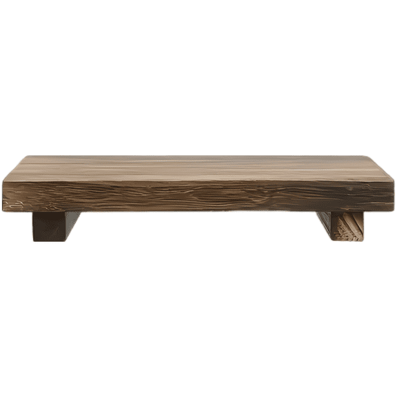 Brown Wood Riser Tray, 9 x 6 in / 23 x 15 cm Rectangular Wood Pedestal Display, Handmade Decorative Rustic Tray, Solid Wood Soap Stand for Kitchen Sink, Stable Four-Legged Design for Bathroom