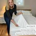 thumbnail image 4 of Sheets - Twin/Twin XL Semi-Fitted Top Sheet Only, Cotton Blend, No-Tuck Flat Sheet for Easy Bed Making, Ideal for RV, Camper, Dorm or Home Bedding| White/Charcoal Trim, 4 of 16
