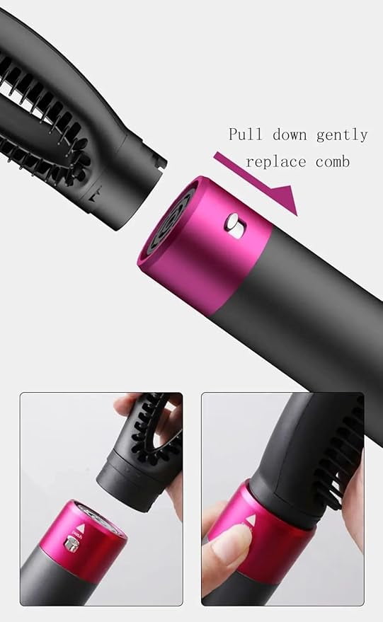 5-in-1 Hair Dryer Brush Set, 1200W, Lightweight, ALCI Safety, Tourmaline Technology, Gray, Purple