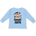 thumbnail image 3 of Inktastic Monkey I Love Hanging out with My Auntie Boys or Girls Long Sleeve Toddler T-Shirt, 3 of 5