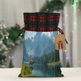 thumbnail image 5 of Rocae Majestic Deer Mountain Lake Print Christmas Drawstring Linen Gift Bag with Drawstrings Treat Bag Goody Present Bags for Christmas Party Favor, 5 of 8