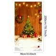 thumbnail image 3 of BotaniNest Door Curtain With Festive Holiday Design Red Background With Snowflakes And Trees Fabric Door Cover For Party And Home Holiday Display, 3 of 5