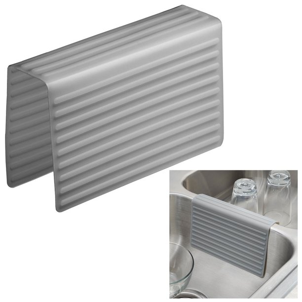 Kitchen Sink Saddle Double Sink Protector Cover, Gray