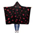 thumbnail image 1 of HATIART Rouge Rose Pétales à Capuchon Jeter Couverture 56x80 Pouces Adultes Filles Garçons Couvertures Portables, 1 of 2