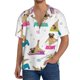 thumbnail image 1 of Balery Yoga Dogs Poses Camisa Casual de Manga Corta con Botones para Hombre, Texturizada, Estilo Cubano, para Playa, Verano-Small, 1 of 5