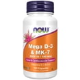 thumbnail image 1 of Suplemento NOW Mega D-3 y MK-7 5000 UI/180 mcg 120 cápsulas, 1 of 4