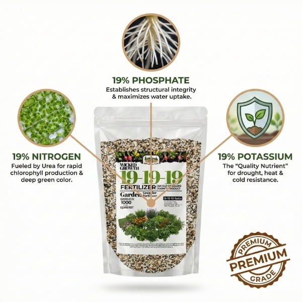 Old Cobblers Farm™ Fertilizer 19-19-19 for Food Plots - Balanced Nutrition for Lush Growth - Fertilizer (15 lbs)