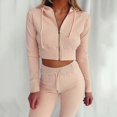 thumbnail image 4 of women's two-piece suit with hood long sleeves Fashionable sports casual jacket pants, 4 of 4