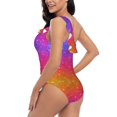 thumbnail image 5 of Yiaed Holiday Shiny Print Women One Piece Swimsuits Tummy Control One Shoulder Bathing Suits Pattern Ruffle Swimwear-Medium, 5 of 8