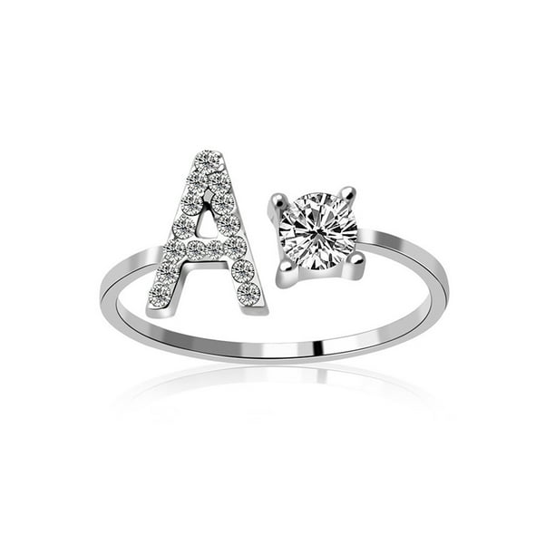 Exquisita moda 26 alfabeto inglés estilo anillo carta moda anillo de cobre Wmkox8yii fajkfhkj1269