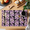 thumbnail image 2 of Purple Floral Placemats Set of 4, Abstract Watercolor Flower Leaf Plant Placemats for Dining Table, Place Mats for Kitchen Tabletop, Waterproof Wipeable Dining Table Mats Set, 2 of 9