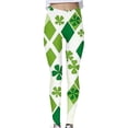 thumbnail image 3 of lcziwo St Patricks Day Leggings for Women Casual Stretchy High Waisted Yoga Pants Novelty Shamrock Print Running Leggings Full Length Tight Trousers Green M, Clearance Sale, 3 of 6
