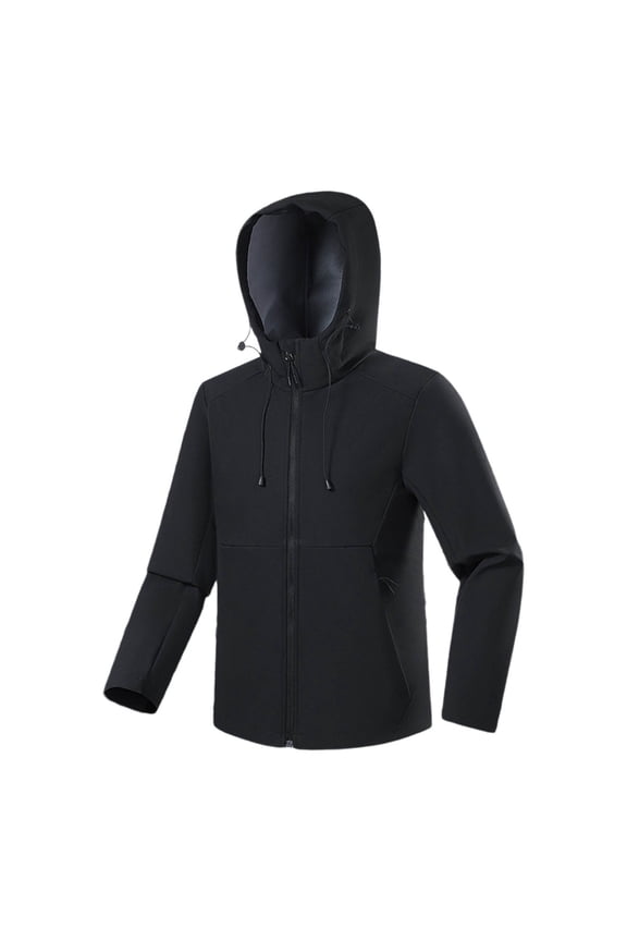 Fall Winter Windbreaker Jackets for Men Trendy Men's Stormcoat Windproof Hooded Jacket Mountaineering Solid Color Top Waterproof Men's Long Sleeved Hooded Casual Jacket/jacket