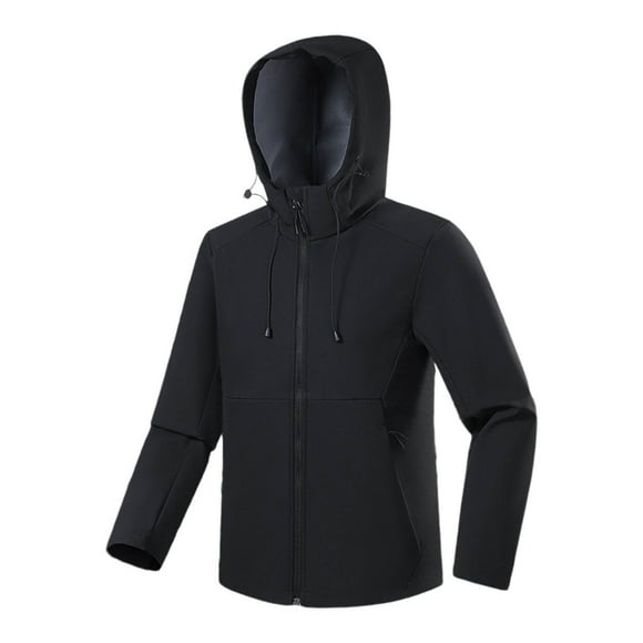 Veste en Molleton pour Hommes Veste d'Hiver pour Hommes Manteau de Tempête Coupe-Vent à Capuche Veste de Montagne Couleur Unie Haut Imperméable Veste à Manches Longues à Capuche Décontractée pour Hommes Vestes Décontractées Isolées pour Hommes
