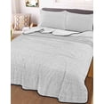thumbnail image 2 of Quilts Queen Size, White Soft Comforter Bedding Set for Bed, Farmhouse Burlap Solid White Color Modern Linen Texture Lightweight Quilted Bedspread with Pillow Cover(2 Pieces), 90x96 Inch, 2 of 6