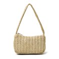 thumbnail image 1 of Bolso de hombro de paja para mujer Bolso de playa de verano tejido con cremallera Bolso de asas Boho Abanopi Caqui Tipo Uno, 1 of 7