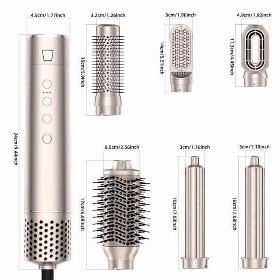 6-in-1 High Speed Brushless Hot Air Comb, Multi-Function Hair Dryer Straightener Curling Styling Tool
