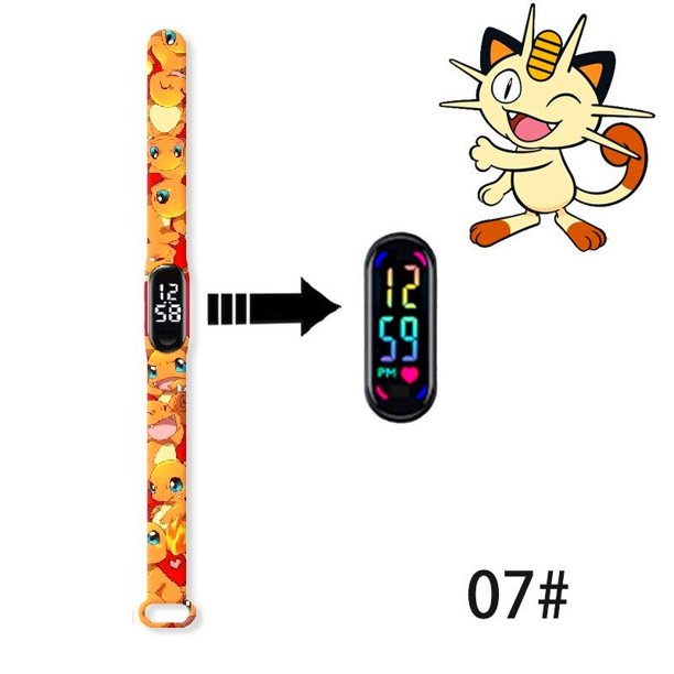 Pokémon Anime Original God Rock Jonglei Ray Yaekko reloj de pulsera para niños, reloj LED táctil impermeable, deportes, regalos de navidad