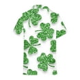thumbnail image 4 of Gaecuw St.Patrick's Day Hawaiian Shirts for Women Short Sleeve Trendy Tshirts Button down Tees Three Leaf Printed T-Shirts Round Neck Shirts Cute Loose Fit Pullover Blouse Tops Green 2XL, 4 of 5