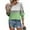Green, variant on Uaswgudfs Tees for Women Trendy Tops Dressy Patchwork Color Combination Casual 3/4 Sleeve Shirts Round Neck Summer Clothes Trendy Ladies Blouses 2025