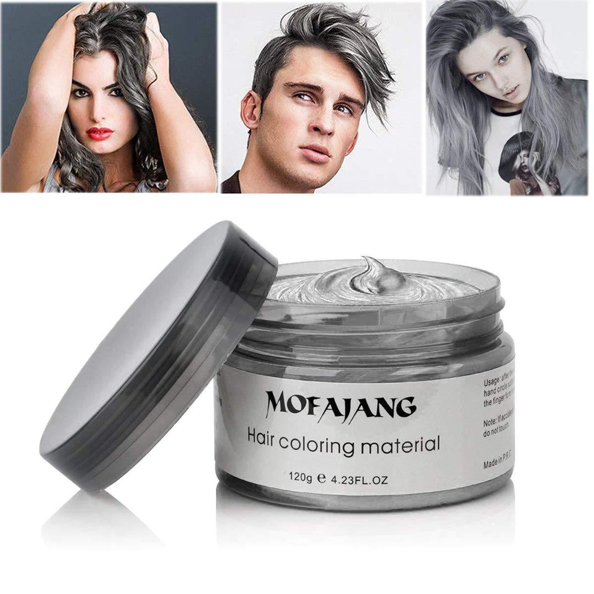 MOFAJANG Hair Coloring Dye Wax, Ash Grey Instant Hair Wax, Temporary  Hairstyle Cream  oz, Hair Pomades, Natural Hairstyle Wax for Men and  Women Party Cosplay 