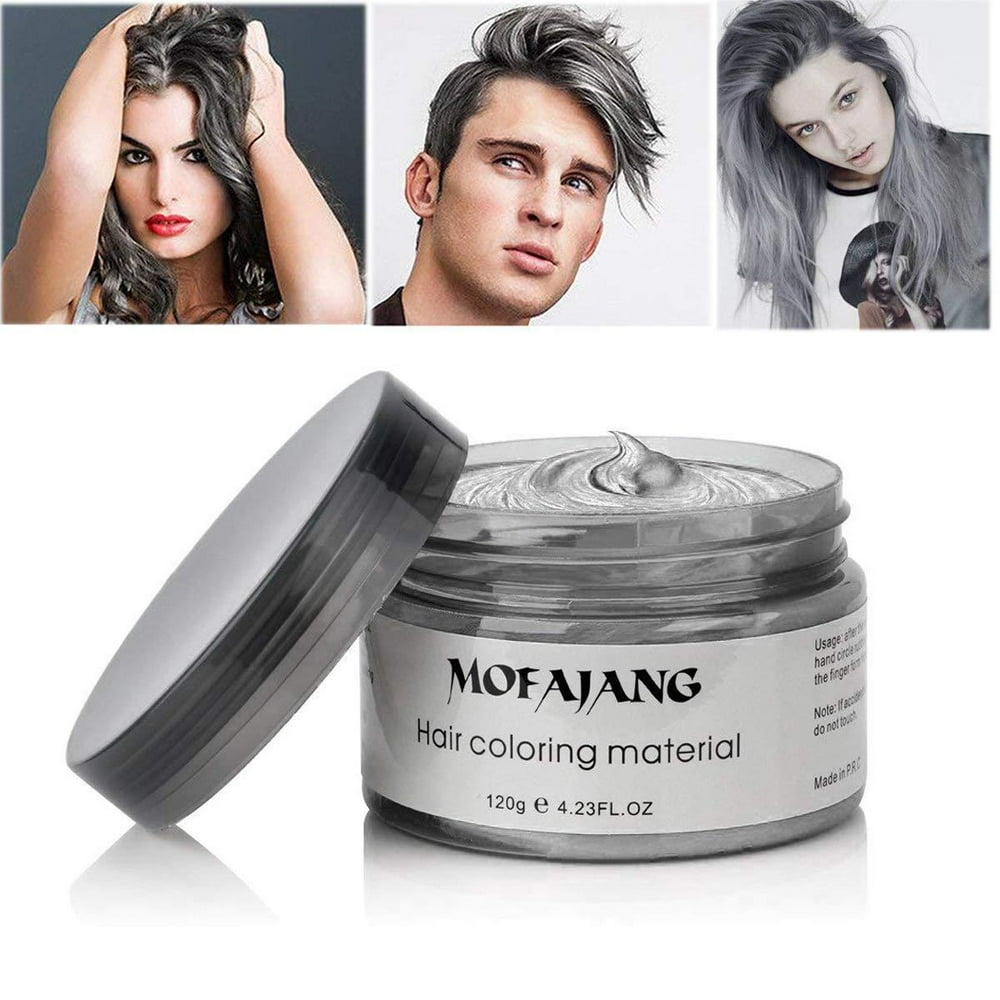 MOFAJANG Hair Coloring Dye Wax, Ash Grey Instant Hair Wax, Temporary