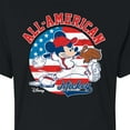 thumbnail image 3 of Disney - Americana - Mickey Americana Baseball - Juniors Cropped Cotton Blend T-Shirt, 3 of 5