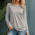 thumbnail image 4 of Women's 230g 100% Cotton Round Neck Regular Solid Long Sleeve T-Shirt, 4 of 12