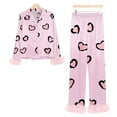 thumbnail image 3 of Valentine's Day Pajamas for Women Set Fall Fashion Must Have Womens Pajama Sets V Neck Fitness Pj Set Long Sleeve Shirts Matching Pjs for Couples Pink, 3 of 5