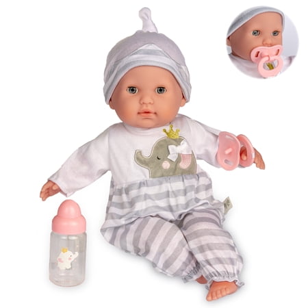 JC Toys Berenguer Boutique 15" Soft Body Baby Doll Gift Set, Open/Close Eyes in Purple
