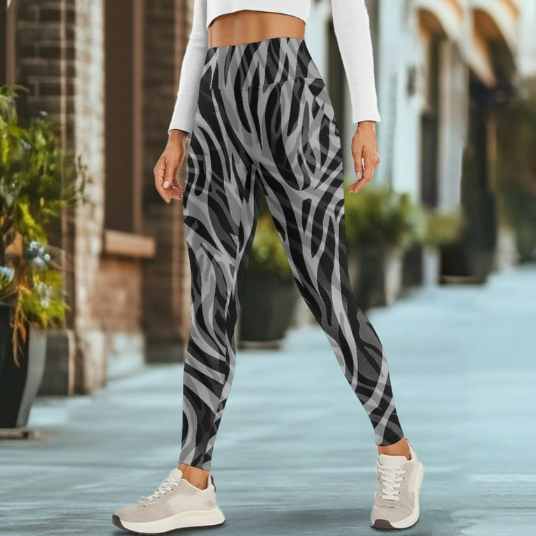 HOT Yoga Zebra Leggings Renewold Zebra Stripes Grey Yoga