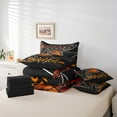 thumbnail image 5 of Manfei Basket Player Bedding Sets Twin Size,Sport Sports Comforter Sets with Sheets,Balck Orange Bed in a Bag Twin Size For Boy,Microfiber Room Decor Reversible,7-Piece, 5 of 7
