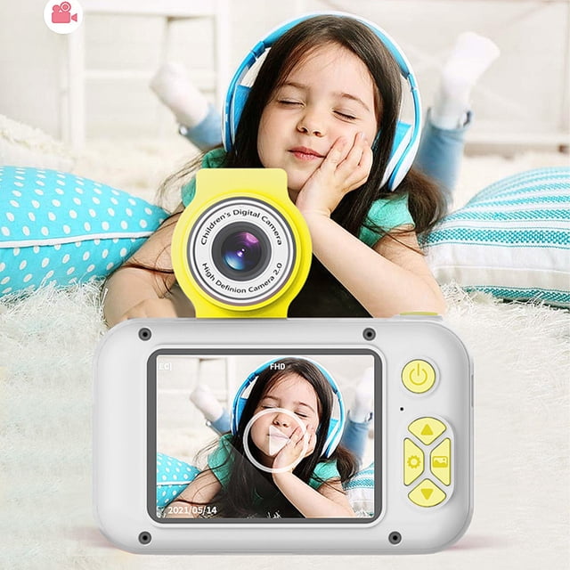 Cámara digital para niños de 1080P con lente abatible para selfies, cumpleaños, niñas y niños.