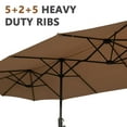 thumbnail image 3 of Ainfox 13ft Large Patio Umbrella,Outdoor Double-Sided Rectangle Market Heavy Duty Umbrellas without Base, Brown, 3 of 7