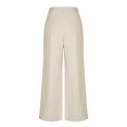 thumbnail image 5 of Women Wide Leg Dress Pants High Waist Elastic Back Business Casual Flowy Work Trousers Office Palazzo with Pockets Beige, 5 of 7