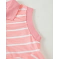 thumbnail image 4 of Little Girls Clothes Little Girls Polo Dress 6Y Girls Summer Casual Dress 7Y Girls Lapel Sleeveless Stripe Dress Pink, 4 of 7
