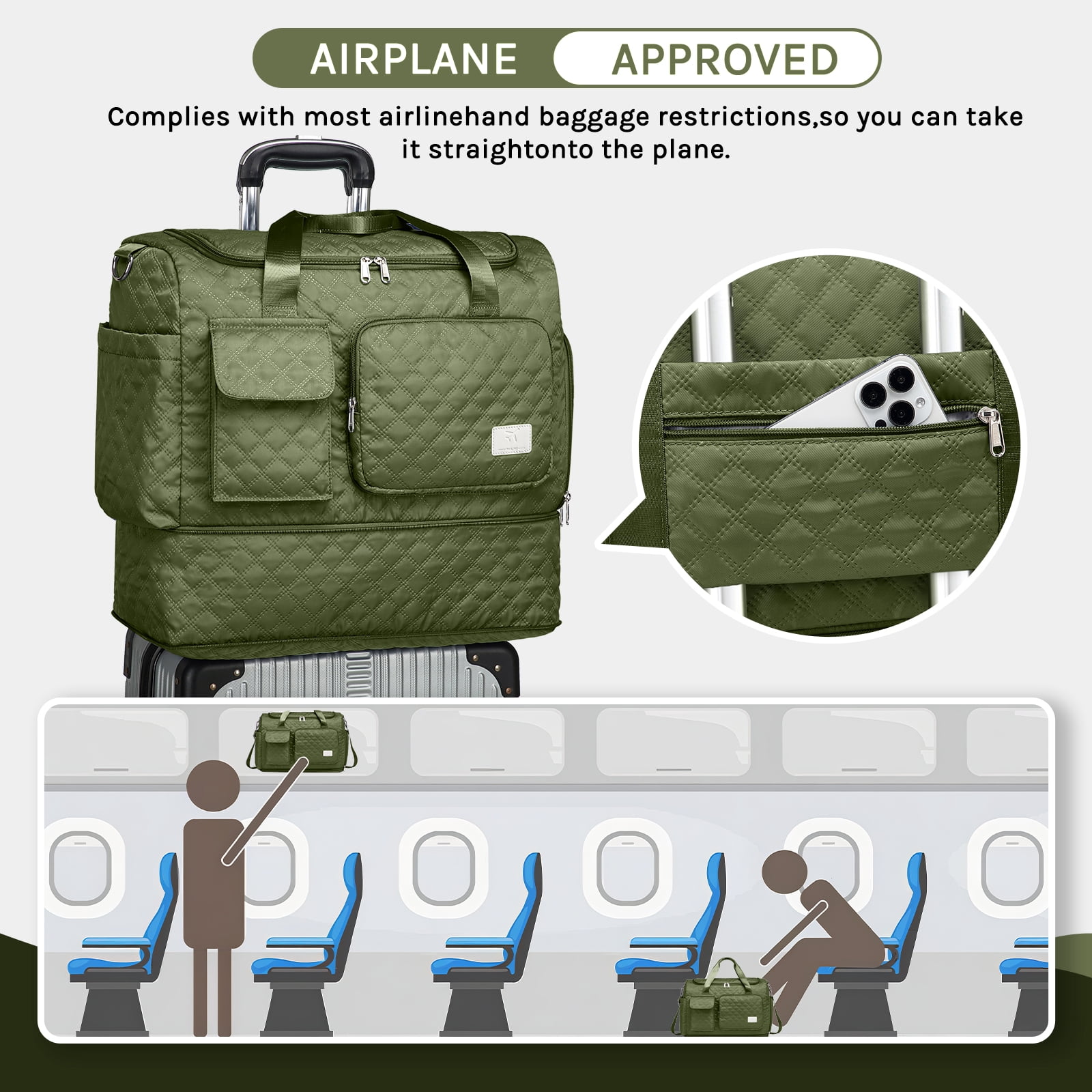 Joyway 2-Piece Expandable Foldable Duffle Bag Set with Wet Pocket and Shoe Compartment, Waterproof Travel and Gym Bags for Men & Women