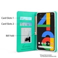 thumbnail image 3 of for Google Pixel 4A (NOT FIT Pixel 4A 5G) Wallet Case Phone Case Hybrid 2-Tone Wallet Kick stand Card Pocket Pouch Screen Flip Cover (Teal), 3 of 4