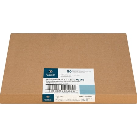 Business Source BSN00605BX Transparent Poly File Holders 50 / Box Blue