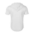 thumbnail image 4 of Men's Casual Short Sleeve Sweatshirt, Loose Breathable Solid Color Jacket with Multiple Pockets and Zipper for Sports and Summer Outings,White,L, 4 of 4