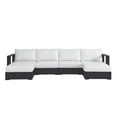 thumbnail image 3 of Modular Lounge Sectional Sofa Set, Gray White, Aluminum Metal, Outdoor Patio Balcony Cafe Bistro Garden Hospitality Restaurant, Modern Contemporary HB36650, 3 of 8