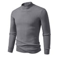 thumbnail image 5 of TOWED22 Men's Mock Turtleneck Sweater Long Sleeve Half Neck Pullover Thermal Casual Ribbed High Neck Pullover Sweater(Dark Gray,XL), 5 of 7