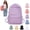 Purple, variant on Solid Color School Backpack for Teen Girls & Women, Lightweight Water Resistant Laptop Bookbag, Casual Multi Pocket Daypack for Middle School, College, Daily Commute and Short Travel
