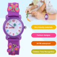 thumbnail image 3 of Reloj Impermeable De Dibujos Animados Para Niños Lindo Patrón Exquisito Para Niños Reloj De Pulsera De Muñeca De Color Púrpura Rosa Rojo Pvc Acrílico PC De Acero Inoxidable, 3 of 7