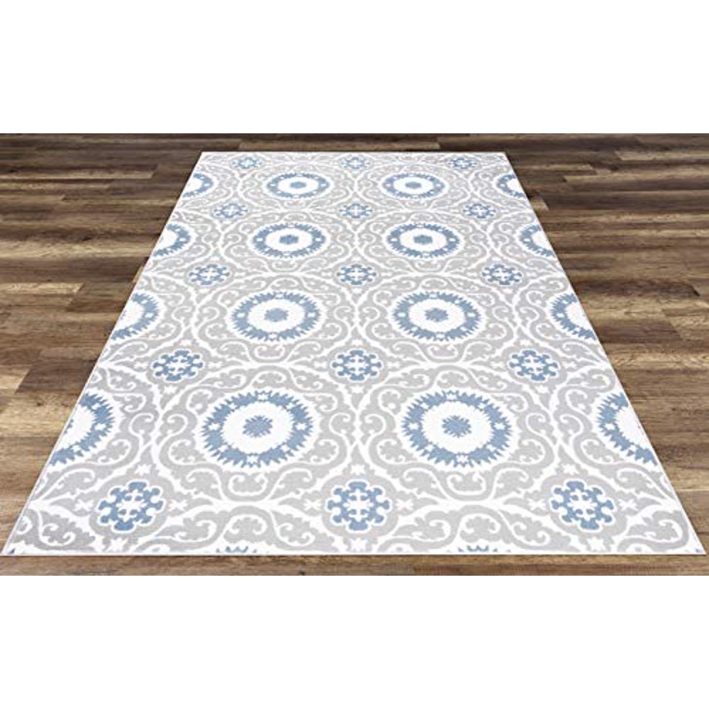 GAD Premium Indoor Contemporary Bohemian Area Rug (7'10"x 10'2") Gray