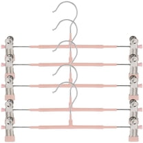 5 Pcs Double Clip Skirt and Pants Hangers with Clips, Space Saving Clothes Hanger for Jeans, Coats, PVC